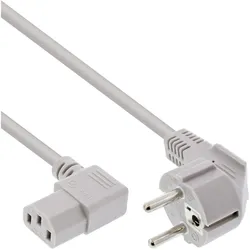 InLine Netzkabel - Schutzkontakt gew. auf Kaltgerätest. C13 rechts gew. gr. 1,8m