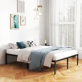 COSTWAY Bett 140 x 200 cm, Bettgestell aus Metall, Bettrahmen, Metallbett, Doppelbett, Plattformbettrahmen, Höhe 36 cm, Stauraum unter dem Bett, einfache Montage