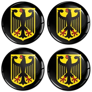 SkinoEu 4 x 68 mm Aufkleber Aufkleber für Radkappen Nabenkappen Nabendeckel Radnabendeckel Rad-Aufkleber Deutschland Deutsche Flagge Deutscher Adler A 8468