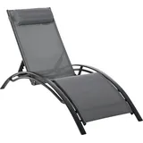 Outsunny Sonnenliege Gartenliege Relaxsessel Liegestuhl Alu verstellbar Grau 171x64x82 cm für Terrasse - Balkon Aosom.de