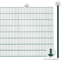 Arvotec Doppelstabmattenzaun "ESSENTIAL 163 zum Aufschrauben" Zaunelemente Zaunhöhe 163 cm, Zaunlänge 2 - 60 m Gr. H/L: 163 cm x 8 m H/L: 163 cm, grün (dunkelgrün) Zaunelemente