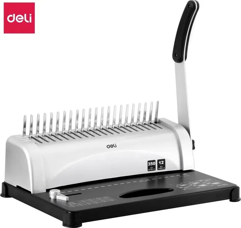 Deli Dokumentenbindegerät - Ideal für Berichte, Präsentationen und Abschlussarbeiten in Büro und Druckereien, 1er-Pack