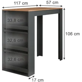 Vicco Bartisch Repose 57 x 117 cm Eiche/Anthrazit