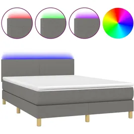 vidaXL Boxspringbett 140 x 200 cm Dunkelgrau