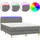 vidaXL Boxspringbett 140 x 200 cm Dunkelgrau