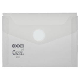 EXXO by HFP 90961 Dokumententasche mit Klettverschluss A7 quer, 10 Stück, transparent natur, 120 x 85 mm