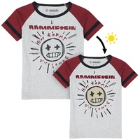 Rammstein T-Shirt für Kinder - Kids - Sonne - für Mädchen & Jungen - grau/rot  - Lizenziertes Merchandise! - 122/128