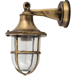 Licht-Erlebnisse Messing Wandlampe IP64 Maritim Haus Hof SANTORIN