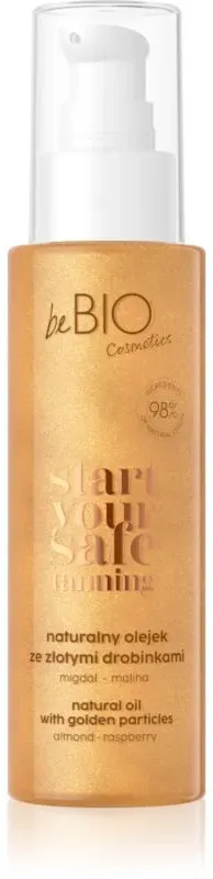 beBIO Safe Tanning nährendes Bodyöl mit Glitzerteilchen 100 ml