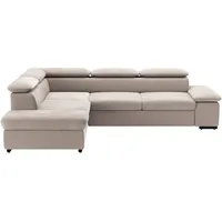 sit&more Ecksofa »Alcudia L-Form«, wahlweise mit Bettfunktion, grau