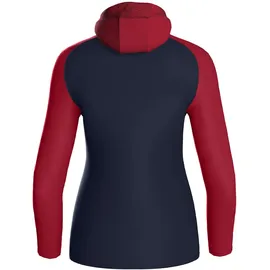 Jako Damen Kapuzenjacke Iconic marine/chili rot 42