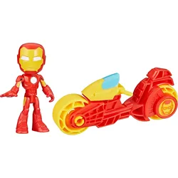 Hasbro Marvel Spidey and His Amazing Friends, Iron Man Action-Figur & Motorrad Mehrfarbig Mehrfarbig