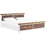 Woodkings Bett Perth | Doppelbett 180x200 Massivholz |weiß und farbig | Großes Holzbett für Schlafzimmer im Landhausstil mit antikem Charme