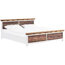 Woodkings Bett Perth | Doppelbett 180x200 Massivholz |weiß und farbig | Großes Holzbett für Schlafzimmer im Landhausstil mit antikem Charme