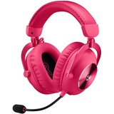 Logitech G PRO X 2 LIGHTSPEED Wireless Gaming Headset, abnehmbares Boom-Mic, 50-mm-Graphen-Treiber, DTS:X-Kopfhörer 2.0–7.1 Surround, Bluetooth/USB/3,5 mm Aux, PC, PS5, PS4 - Magenta