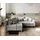 DeLife Ecksofa Clovis Hellgrau Strukturstoff Armlehne Ottomane Rechts - Grau/Hellgrau