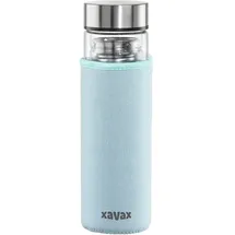 xavax Glasflasche 450 ml blau mit Filter
