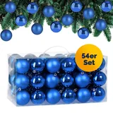 CASARIA Weihnachtskugeln 54tlg. Ø blau