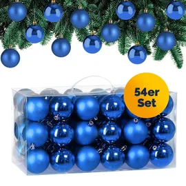 CASARIA Weihnachtskugeln 54tlg. Ø blau