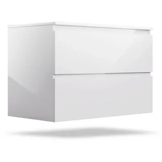 Blumfeldt Waschtisch mit Unterschrank 80 cm Aufsatz Waschbecken Badezimmerschrank weiß