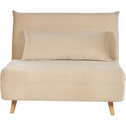 1-Sitzer Schlafsofa Samtstoff sandbeige / hellbraun SETTEN