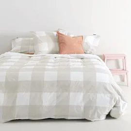 happy friday s.l. Gingham Bettbezug Beige 240 x 220 cm