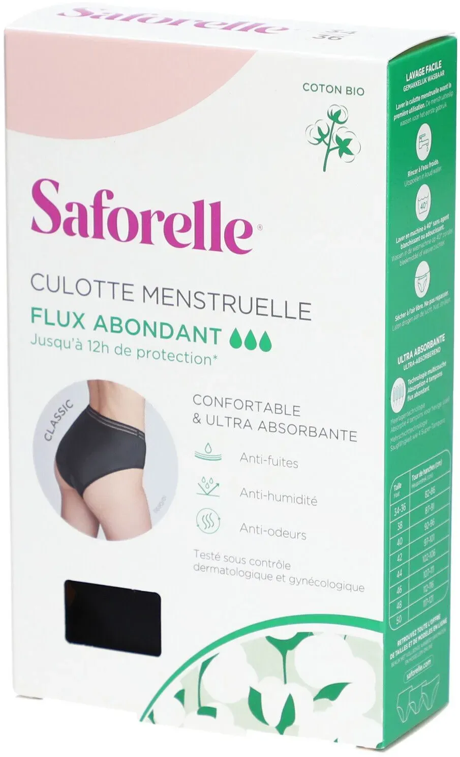 Saforelle Menstruations-Slip Reichliche Ströme Größe 34-36