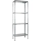 SCHULTE Regalwelt Steckregal Metall 180x60x40 cm silber 4 Fachböden