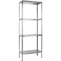 SCHULTE Regalwelt Steckregal Metall 180x60x40 cm silber 4 Fachböden