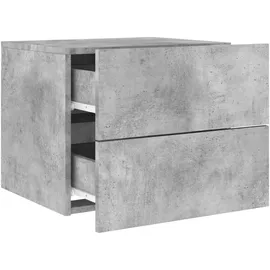 vidaXL Wand-Nachttisch mit LED-Leuchten Betongrau