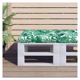 vidaXL Palettenkissen Blattmuster 58x58x10 cm Stoff