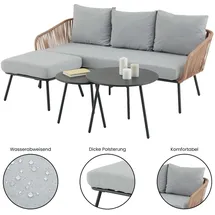 Idimex Mykonos Loungeset braun/grau