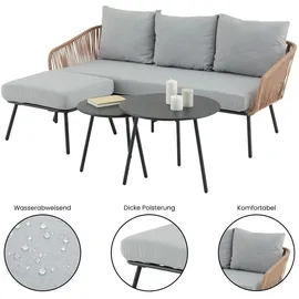 Idimex Mykonos Loungeset braun/grau