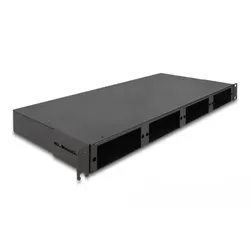 Delock Glasfaser-Patchpanel (blank) - hohe Dichte - Rack montierbar - Schwarz -