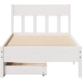 vidaXL Massivholzbett 100 x 200 cm Weiß