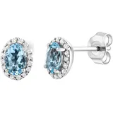 Diamonds by Ellen K. Ohrstecker Weißgold 585 Aquamarin 0,14ct. one-size