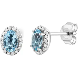 Diamonds by Ellen K. Ohrstecker Weißgold 585 Aquamarin 0,14ct. one-size