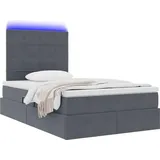 vidaXL Bett mit Stauraum und LED mit LED Dunkelgrau 120 x 190 cm Samt