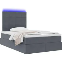 vidaXL Bett mit Stauraum und LED mit LED Dunkelgrau 120 x 190 cm Samt