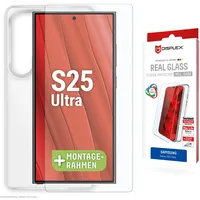Displex Real Glasschutzfolie + Schutzhülle für Samsung Galaxy S25 Ultra