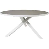 VCM Parma Gartentisch Ø 140 x 73 cm Grau/Weiß