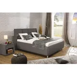 Alina Nachttisch "Nadina", grau (quarzgrau gdu 19), B:51cm H:50cm, Microfaser GDU (100% Polyester), Tische, Nachttisch, mit Glasplatte