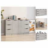 vidaXL Sideboards 3 Stk. Betongrau Holzwerkstoff