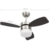 vidaXL 76 cm Deckenventilator Dunkelbraun