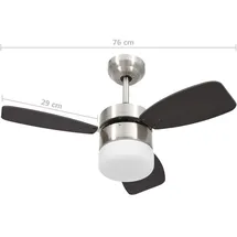 vidaXL 76 cm Deckenventilator Dunkelbraun