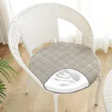 RZYW Rund Stuhlkissen 6er 4er 2er Set Weiche Sitzkissen Rund Waschbar Sitzkissen Stuhl rutschfest Sitzpolster Outdoor Stuhlauflage Bodenkissen für Küche Esszimmer Garten Büro,Grau,4er Set 45cm