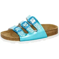 LICO BIOLINE TRENDY Mädchen Niedrige Hausschuhe, Türkis/ Weiß, 31