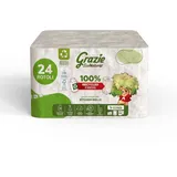 Grazie Natural, Toilettenpapier Maxi Ecol FSC Paperpack, 12 Rollen, dermatologisch getestet, 100% recyceltes Toilettenpapier, umweltfreundlich, hergestellt in Italien