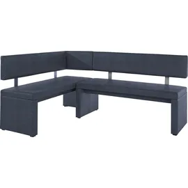 OTTO home Charissa Strukturstoff langer Schenkel rechts 190 x 90 x 140 cm dunkelblau