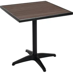 Mendler Gartentisch HWC-J95, Balkontisch Bistrotisch, Gastronomie Outdoor-Beschichtung Aluminium Polywood ~ schwarz, dunkelbraun